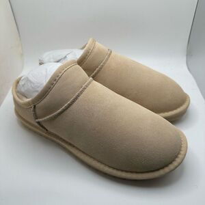 CUSHIONAIRE Women's Faux Shearling Genuine Suede cozy mule slippers +Memory Foam